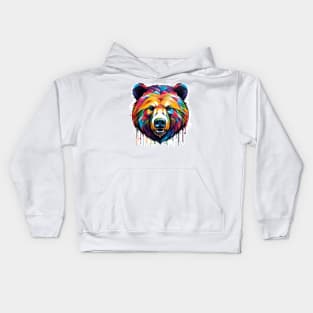 Bear Head Dripping Rainbow Graffiti Kids Hoodie